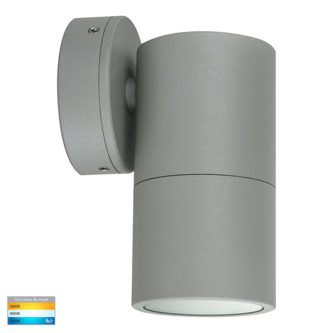 Tivah Single Fixed Wall Pillar Light Silver with 9in1 CCT GU10