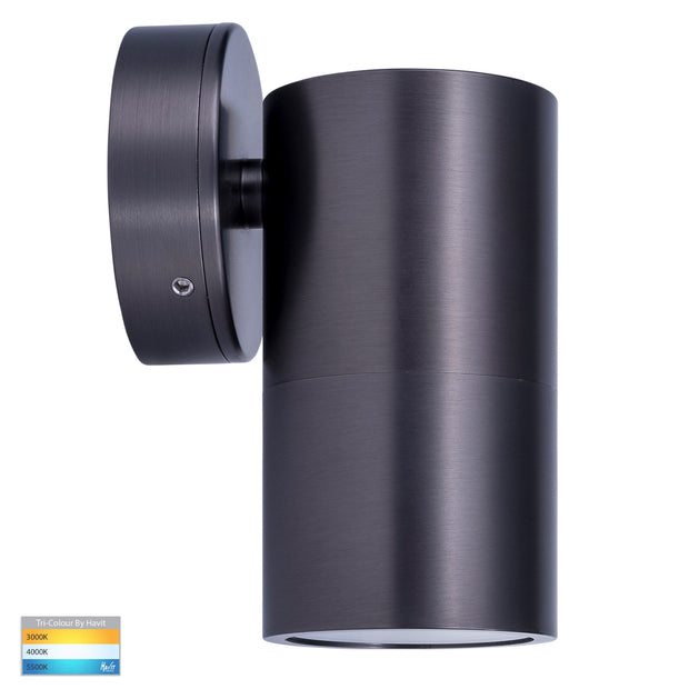Tivah Single Fixed Wall Pillar Light Graphite Coloured with 5w CCT GU10
