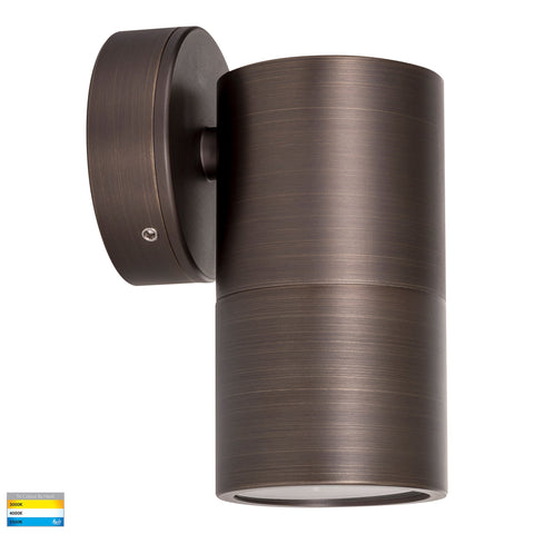 Tivah Single Fixed Wall Pillar Light Antique Brass with 5w CCT GU10