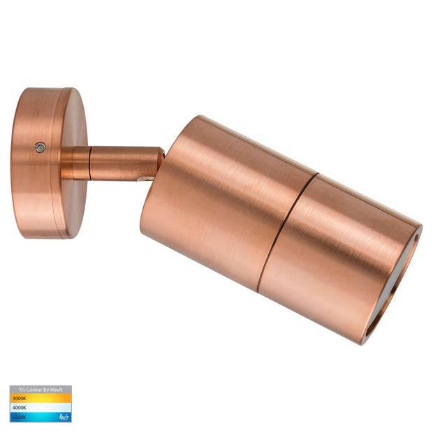 HV1217MR16T Tivah 12v Single Adjustable Wall Pillar Light Solid Copper