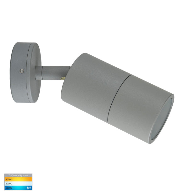 Tivah 12v Single Adjustable Wall Pillar Light Silver with 5w CCT MR16