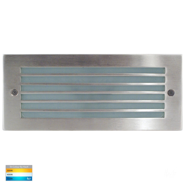 Bata Recessed 10w CCT 12v Brick Light with 316 Stainless Steel Face Grill Cover