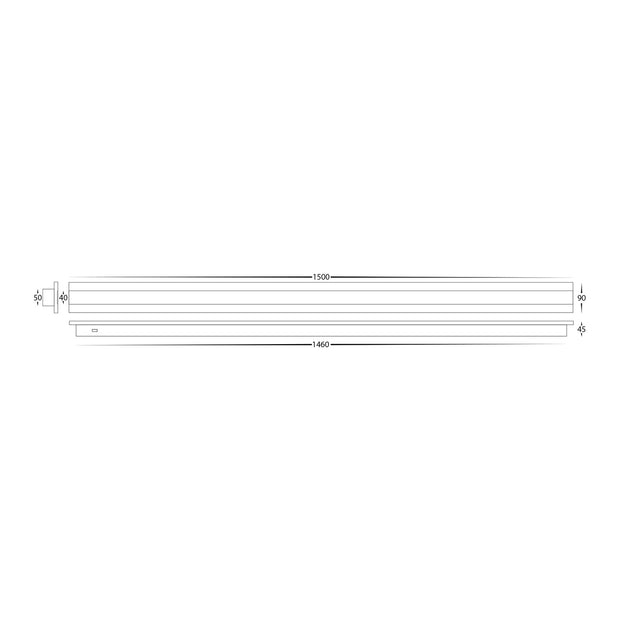 Barline 22w-45w CCT LED 1500mm Surface Mounted Wall Light White