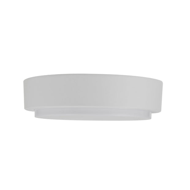 Liptor 280mm Round Poly Powder Coated White Oyster Light 20w Tri Colour
