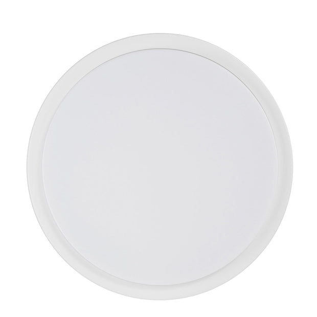 Liptor 370mm Round Poly Powder Coated White Oyster Light 30w Tri Colour