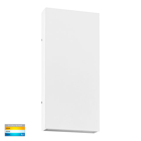 Essil White Surface Mounted Up and Down Wall Light 2x6w Built-in 12v