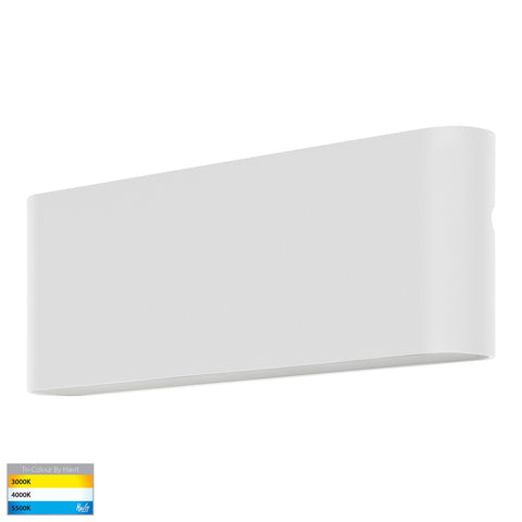 Lisse White Surface Mounted Wall Light 12w Built-in tri Colour 12v