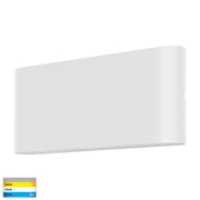 Lisse White Surface Mounted Up/down Wall Light 2 x 12w Built-in Tri Colour 12v