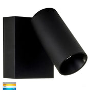 Revo Single Adjustable Wall Pillar Light Black 9w COB TRI Colour