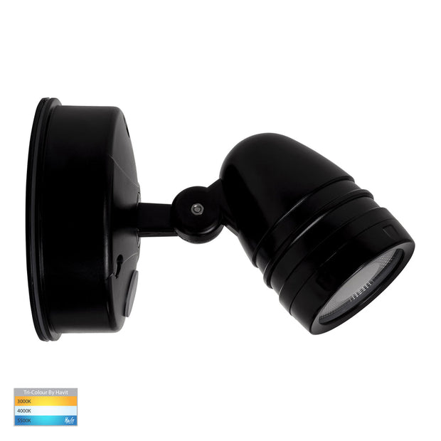 Focus Single 15w CCT LED Wall Spotlight Black with Sensor