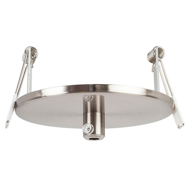 100mm Recessed Round Single Canopy Satin Chrome 90mm cutout