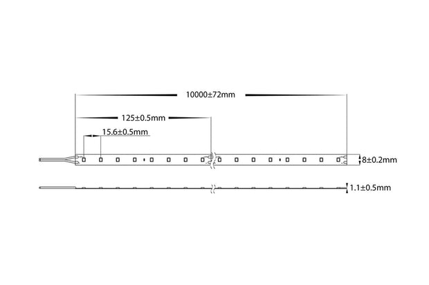 4.8w 24v DC IP20 LED Strip 3000k