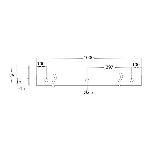 Aluminium channel to suit HV9795 HaviFlex Per Metre