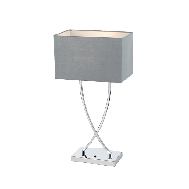 Jasmine Table Lamp Chrome and Grey - Lighting Superstore