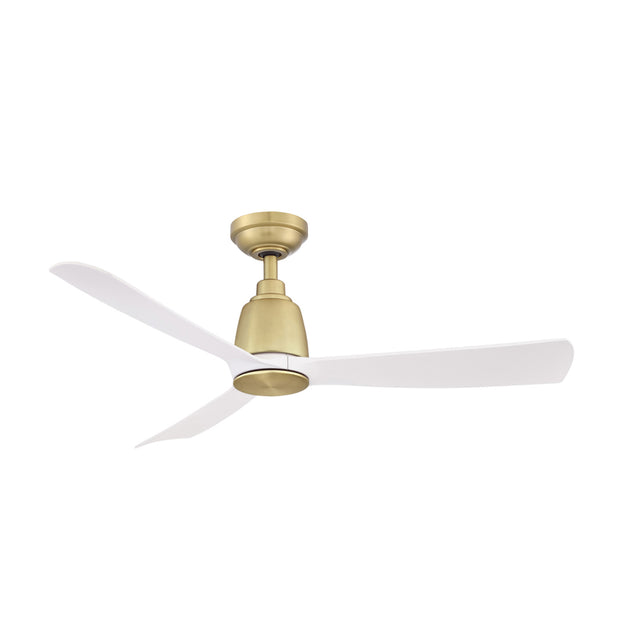 Kute 44 Inch Ceiling Fan Satin Brass with White Blades