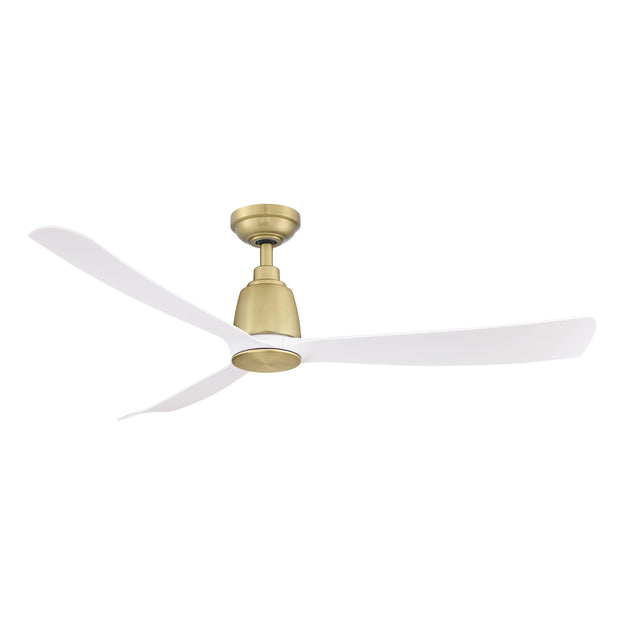 Kute 52 Inch Ceiling Fan Satin Brass with White Blades