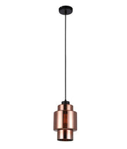 Lamina Copper Glass Pendant Light - Double Cylinder - Lighting Superstore