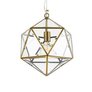Lazlo Geometric Pendant Light Antique Brass - Small - Lighting Superstore