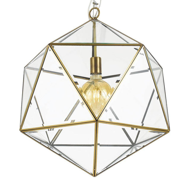 Lazlo Geometric Pendant Light Antique Brass - Large - Lighting Superstore
