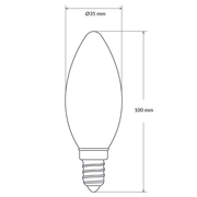 4w E12 12v Candle Filament Globe Warm White Dimmable