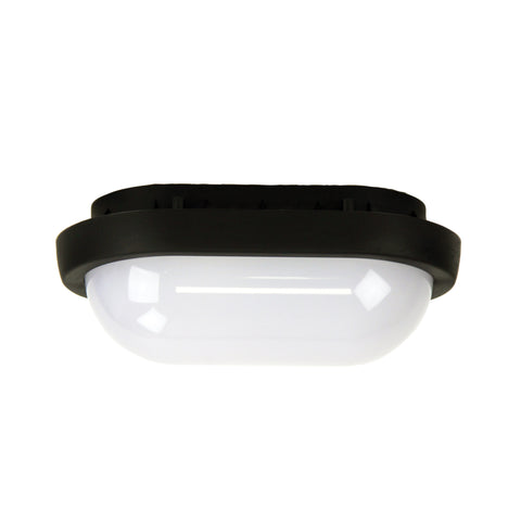 Kombi 8w Cool White LED Oval Bulkhead Black Black