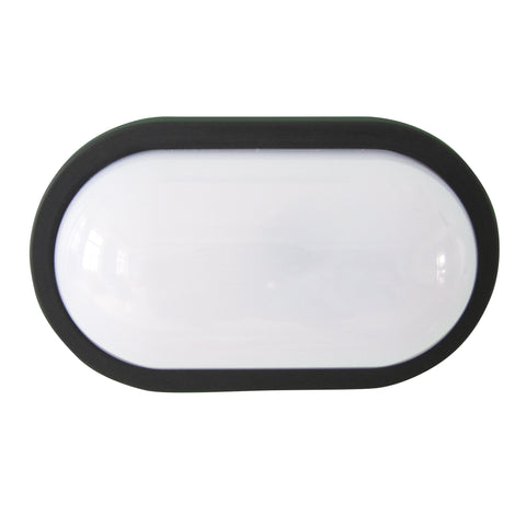 Kombi 8w Cool White LED Oval Bulkhead Black Black