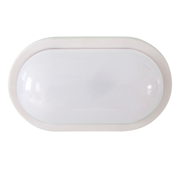 Kombi 8w Cool White LED Oval Bulkhead White White
