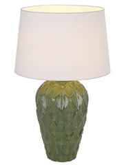 Madrid Ceramic Table Lamp Green/White