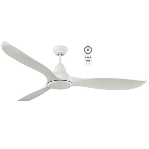 Wave 52 DC Ceiling Fan White Satin with LED Light