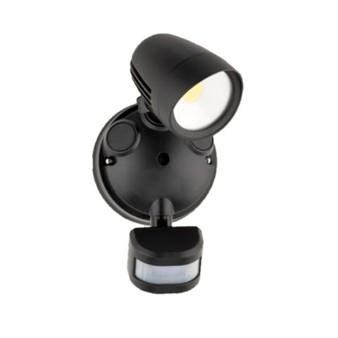 Cicero Single Head LED Security Light With PIR Sensor In Black