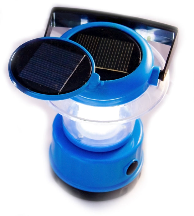 Portable LED Lantern - Blue with USB - SOLAR