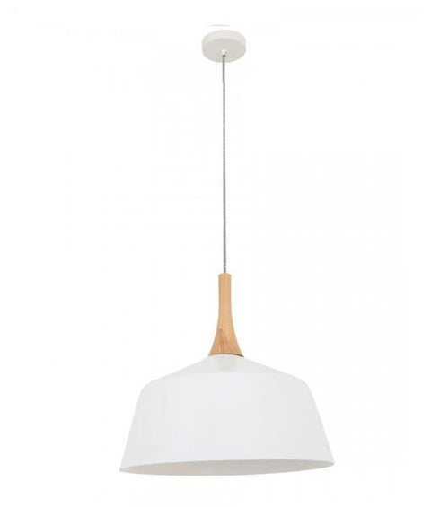 Nordic Pendant Light Oak and White - Medium - Lighting Superstore