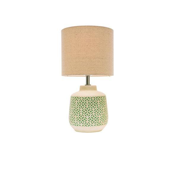 Natalia Table Lamp Cream and Teal - Lighting Superstore