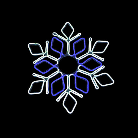 Neon Flex Snowflake Decoration - Blue/White
