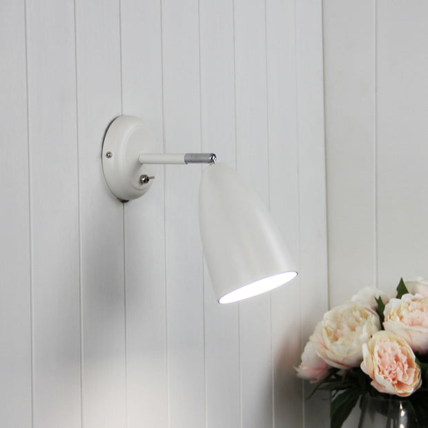 Salem Adjustable Wall Light White With Switch White