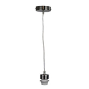 Suspension 1.8m Flat Top Brushed Chrome with clear cable - Lighting Superstore
