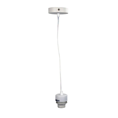 Suspension 1.8m Flat Top White with white cable - Lighting Superstore