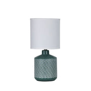 Celia Table Lamp Green With White Shade Green