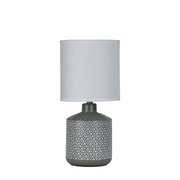Celia Table Lamp Grey With White Shade Grey