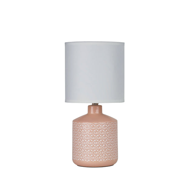 Celia Table Lamp Pink With White Shade Pink