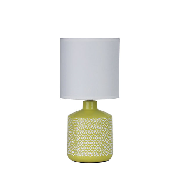Celia Table Lamp Yellow With White Shade Yellow