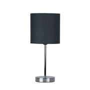 Zola Table Lamp Chrome and Grey Shade Grey