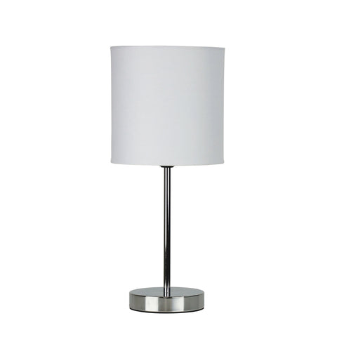 Zola Table Lamp Chrome and White Shade Chrome and White