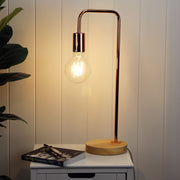 Lane Table Lamp Base Timber With Copper Arm Copper