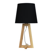 Edra Table Lamp With Black Cotton Shade Timber