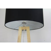 Edra Floor Lamp Timber With Black Cotton Shade Timber