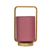 Lucia Table Lamp Wood and Blush Shade Pink