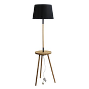 Toft Floor Lamp Base With Table and USB Natural Timber