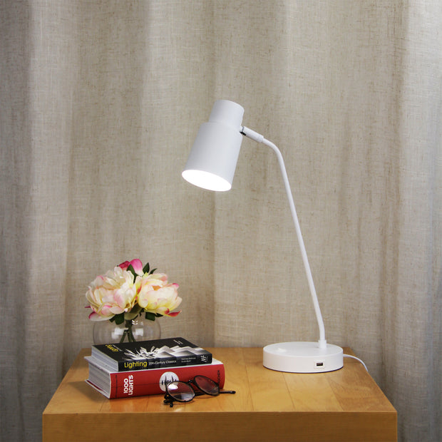 Rik Desk Lamp With USB White White