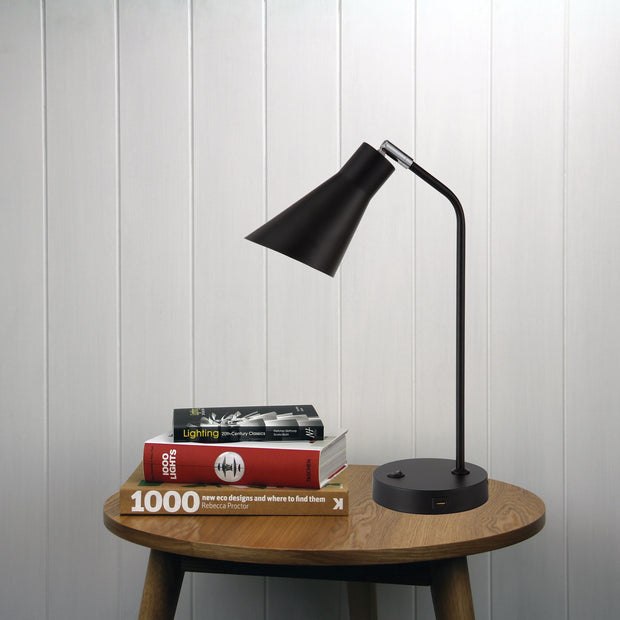 Thor Desk Lamp With USB Black Black